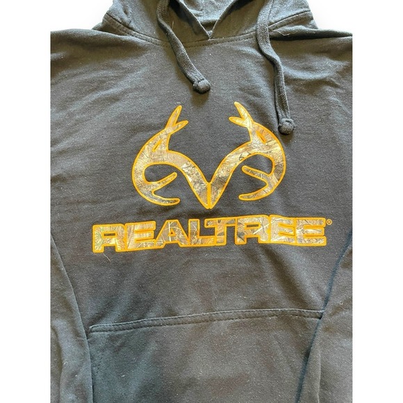 Realtree by Grooked Antler Kangaroo Pockets Logo  Hoodie Men's Black M - Picture 5 of 11